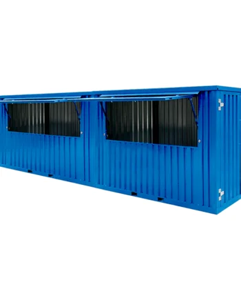 Bar Contenedor Plegable XL 8×2 metros Azul RAL 5015