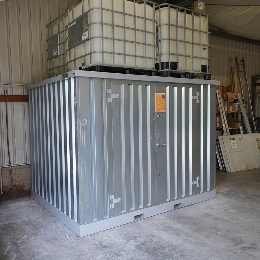 3 x 2 FOCO Contenedor para Almacenar Productos Químicos Galvanizado