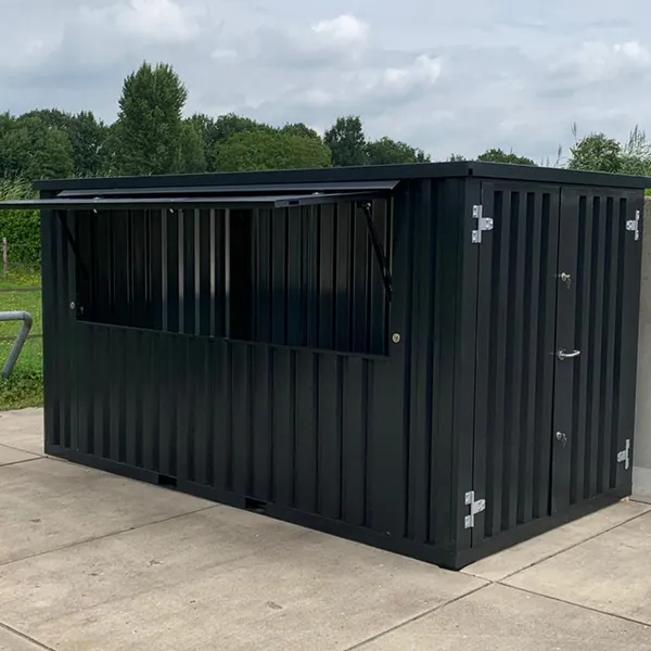 Bar Contenedor Plegable 4×2 metros Negro RAL 9005