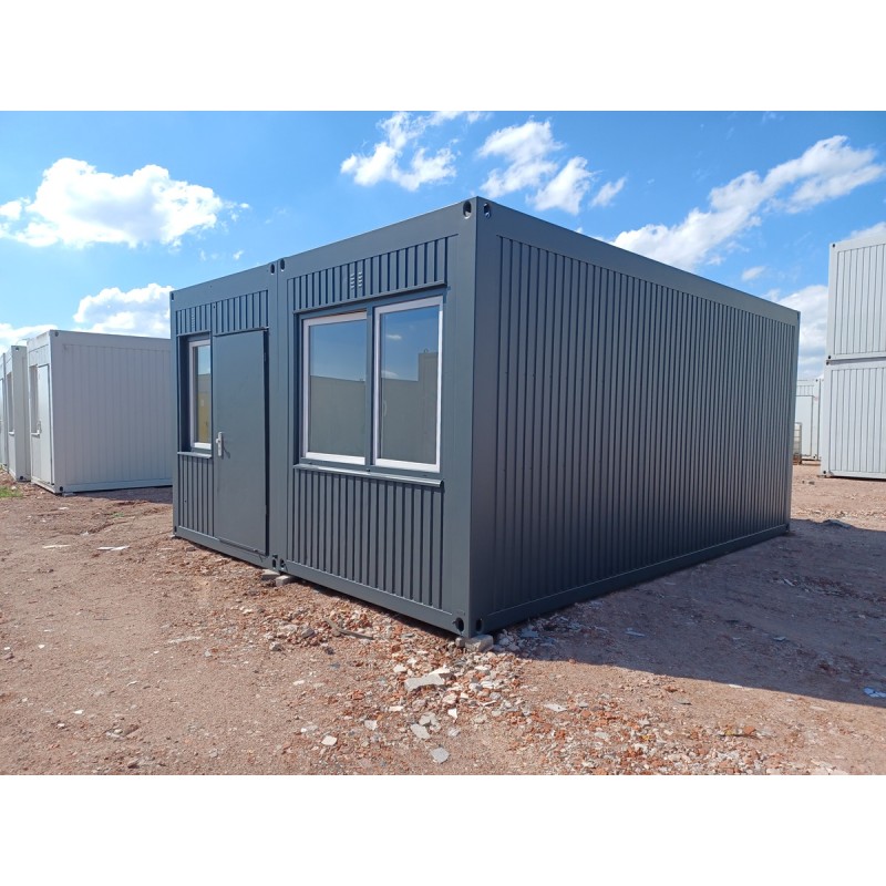 Conversión de oficina individual en dos plantas con baño y aseo, opción de accesorios de cocina (30 m²)