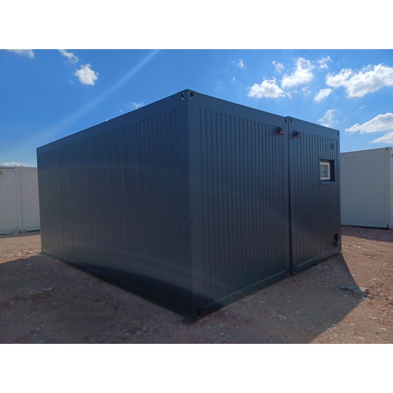 Conversión de oficina individual en dos plantas con baño y aseo, opción de accesorios de cocina (30 m²)