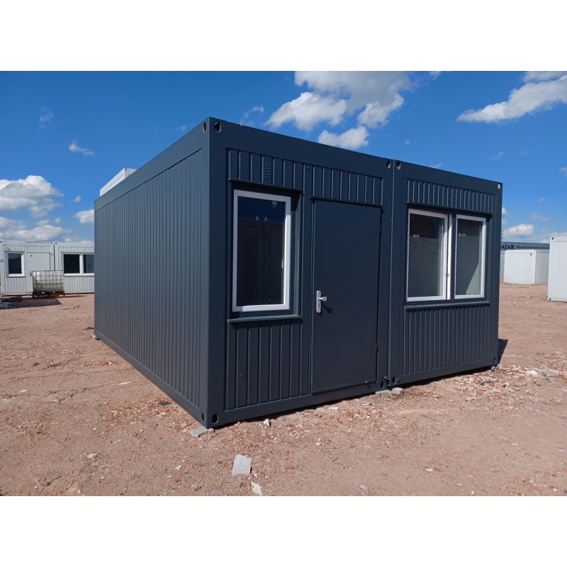 Conversión de oficina individual en dos plantas con baño y aseo, opción de accesorios de cocina (30 m²)